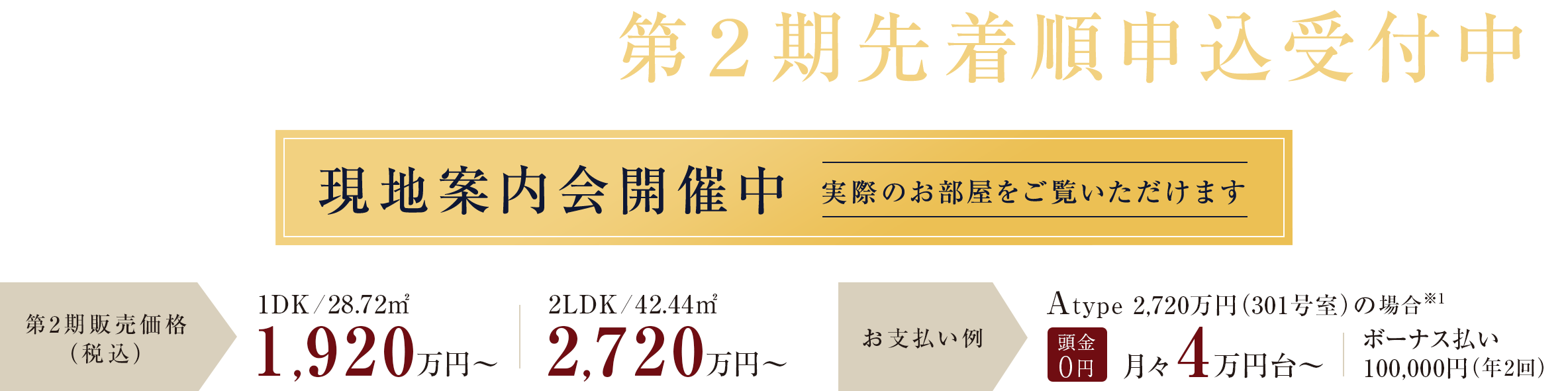 第1期完売御礼 第2期先着順申込受付中 現地案内会開催中